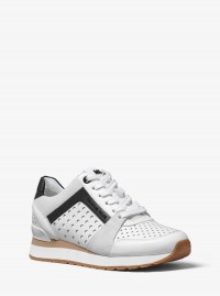 Michael Kors Billie Perforated Leather and Suede Sneaker